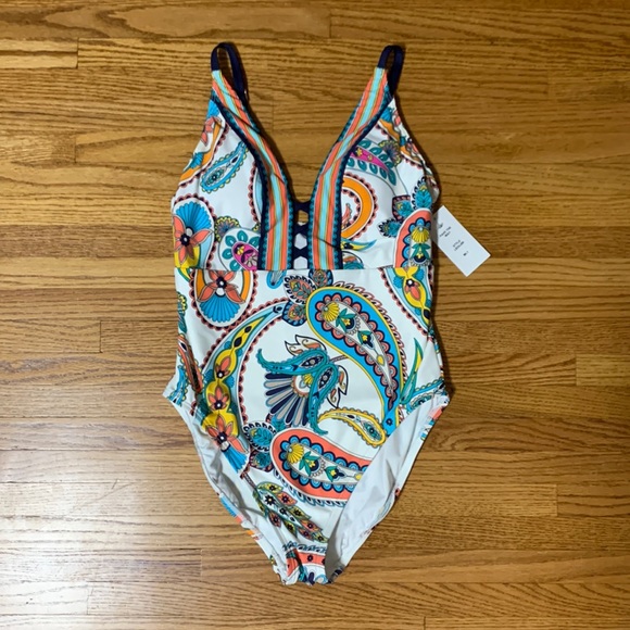 La Blanca Swim La Blanca Swimsuit Plunge One Piece Swimsuit Pave